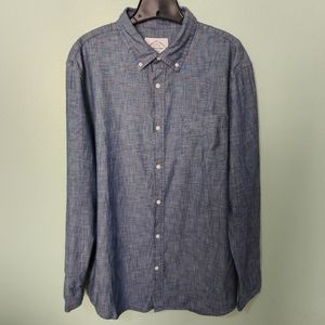 Men's St. John's Bay Long Sleeve Button-Down Classic Fit Chambray Shirt Size XL